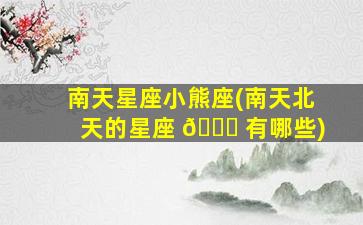 南天星座小熊座(南天北天的星座 🐟 有哪些)